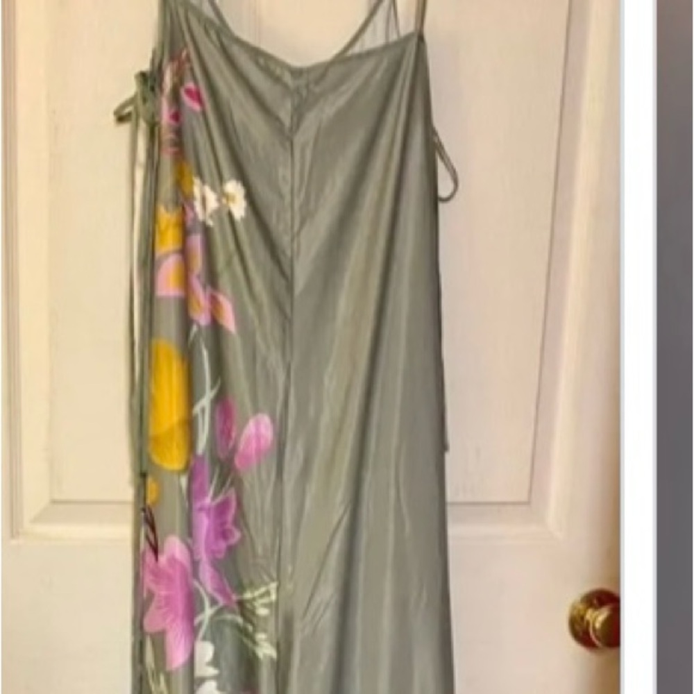 Anthropologie Gray Floral Jumpsuit